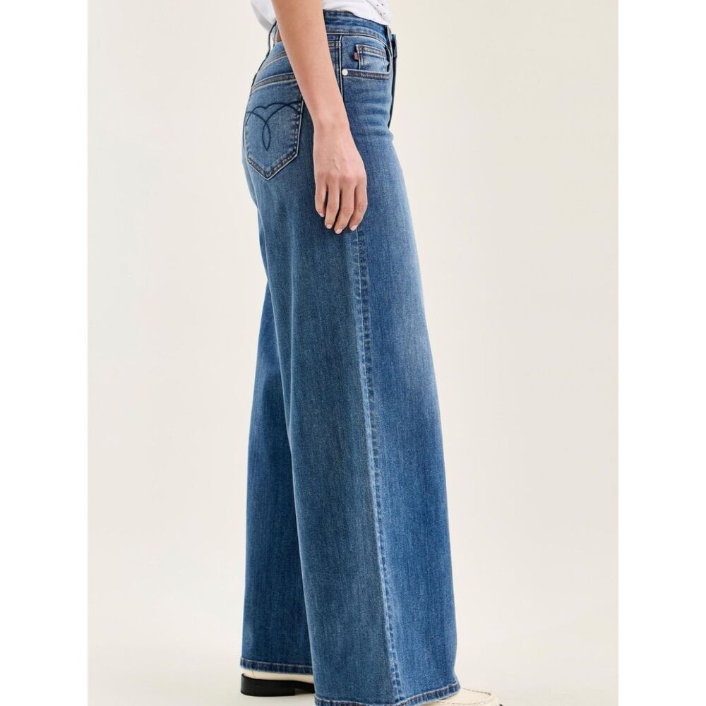 Judy Blue High Waist Palazzo Wide Leg High-Rise Women's Jeans - Picture 2 of 6